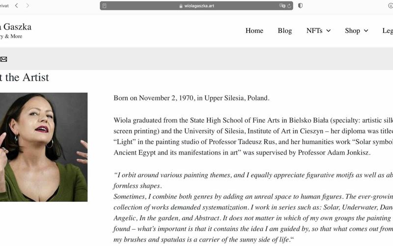 Webseite Wiola Gaszka