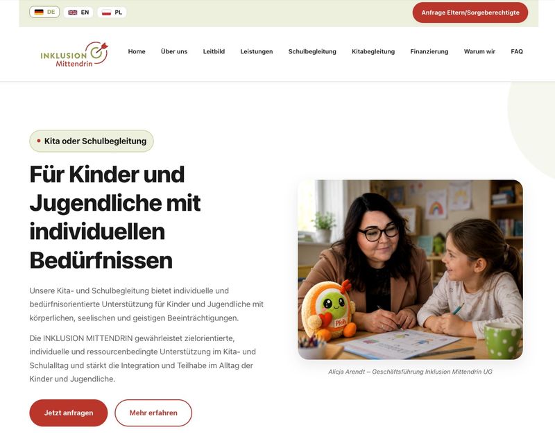 Strona Inklusion Mittendrin UG
