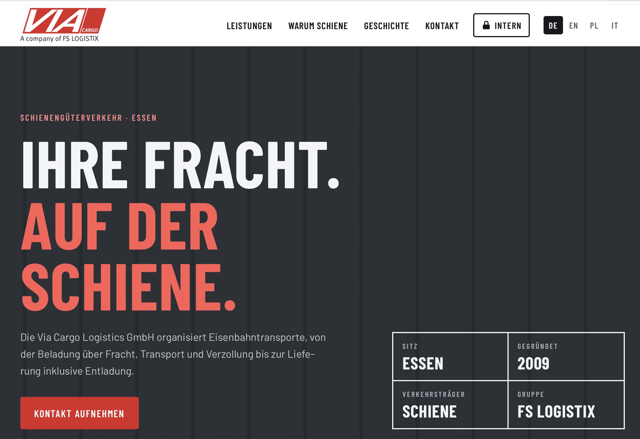 Sitio web Via Cargo Logistics (rediseño)